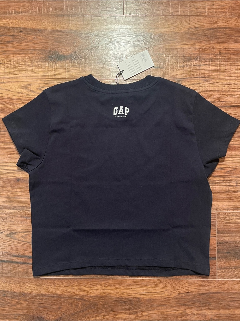 GAP x Victoria Beckham navy Organic Cotton Logo Crop Tshirt